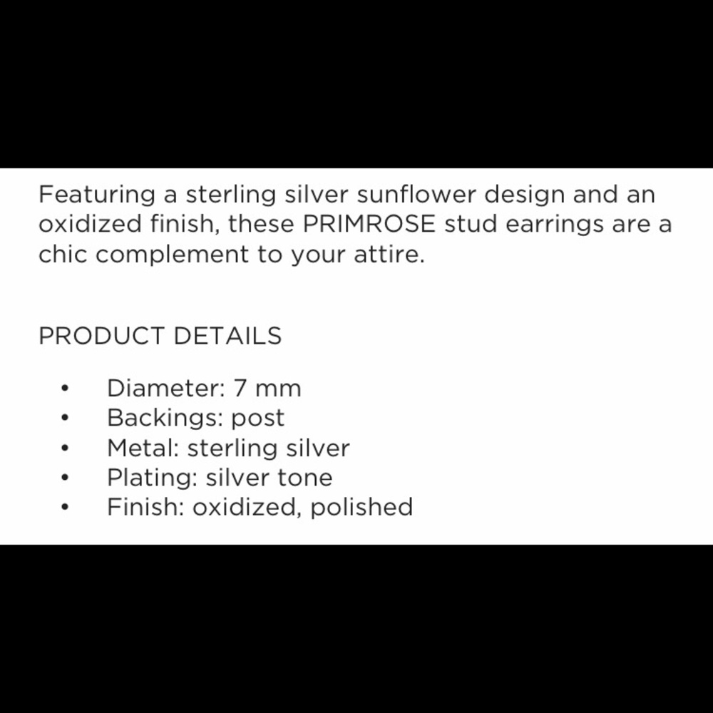 Primrose Sterling silver Sunflower earrings.  NWT - Picture 5 of 5